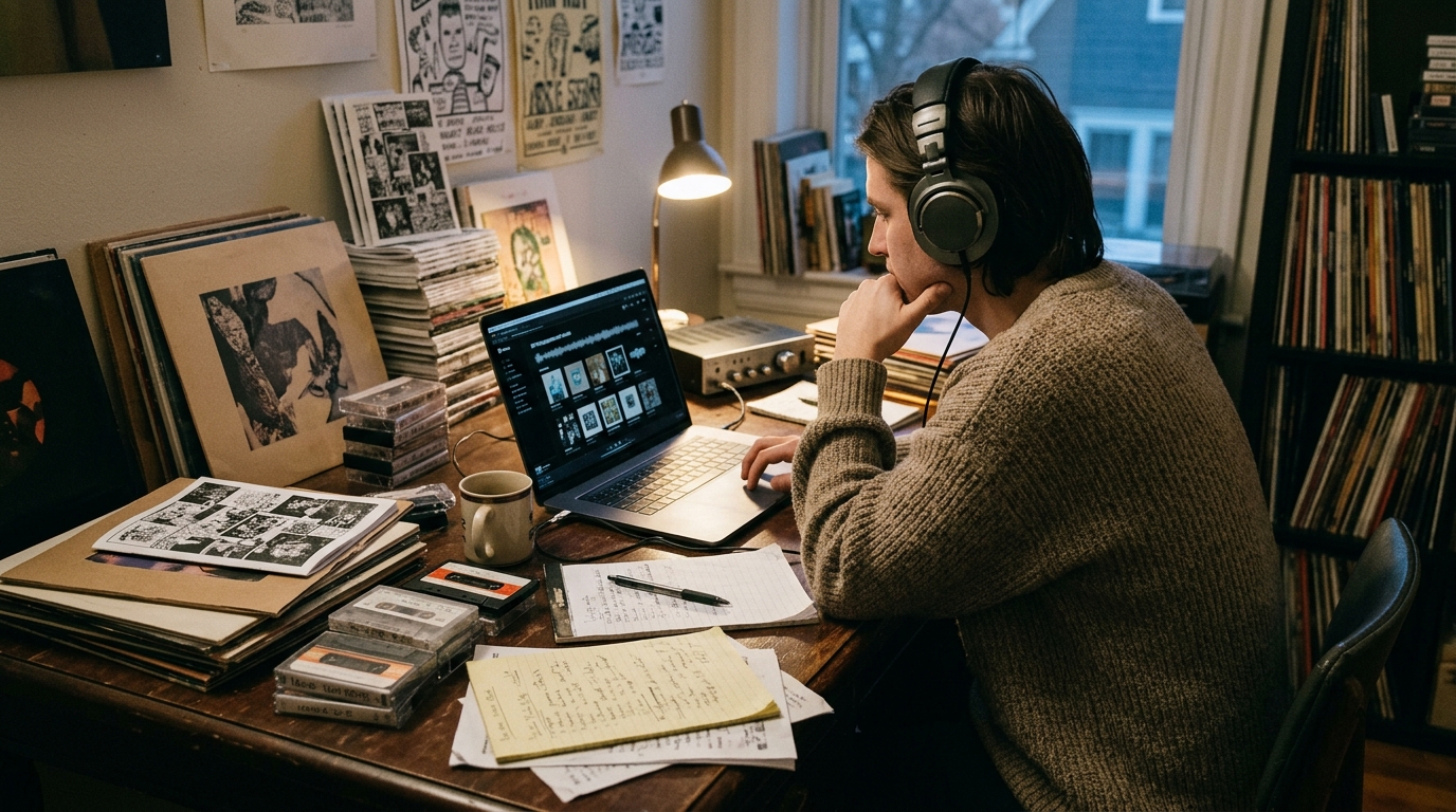 Music fan discovering independent releases before Bandcamp Friday 2026